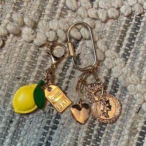 Gold and Yellow Charm Keychain